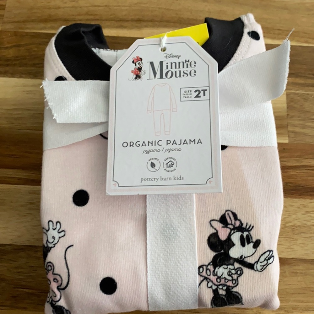 Pottery Barn Minnie Mouse Pajamas size 2t. Organic Cotton